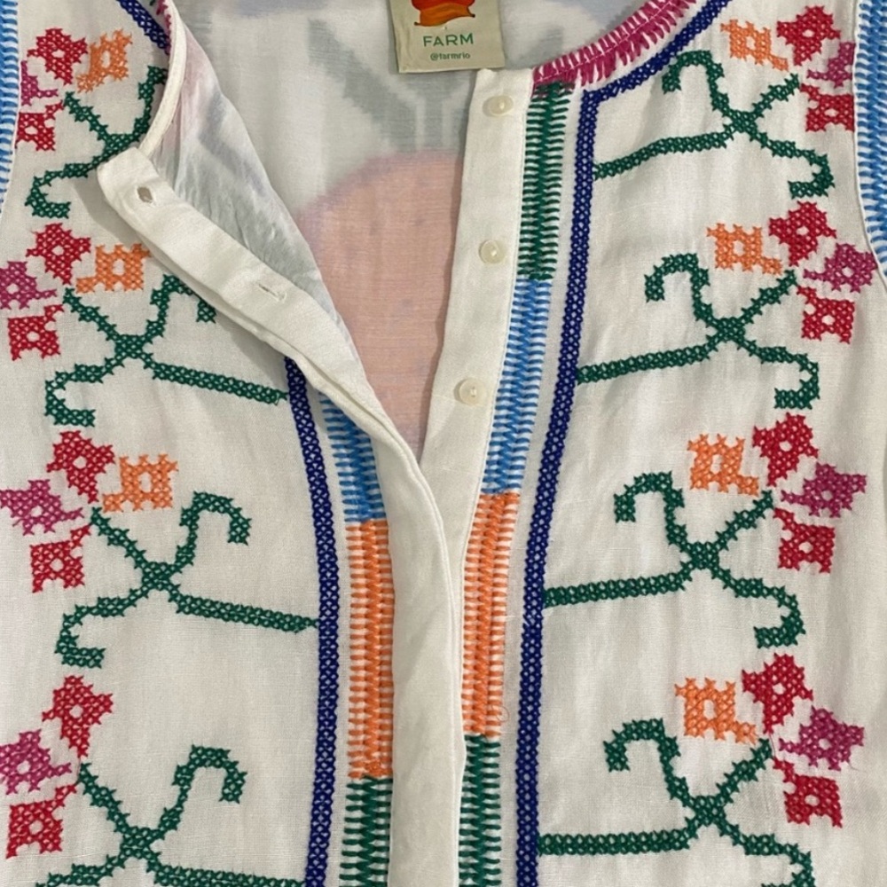FARM Rio Jimena Embroidered Mini Dress Large NWOT - Picture 7 of 16